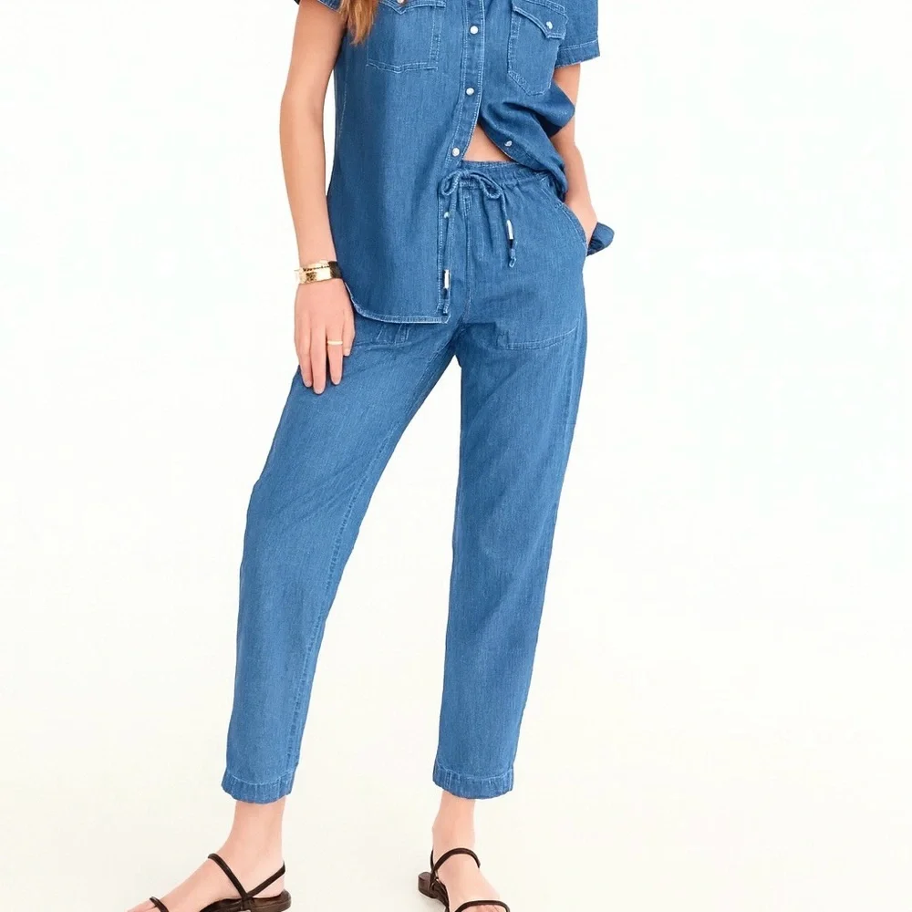 J. Crew Seaside Denim Pants in Chambray Size S